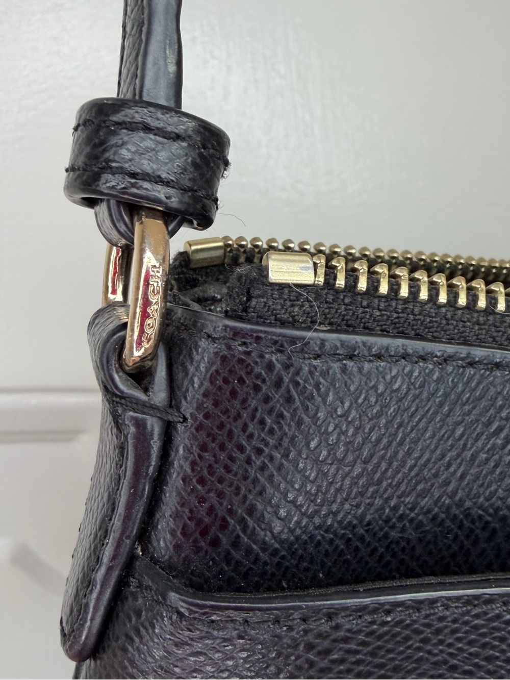 Coach Black Bag with Gold Plaque - Picture 3 of 5